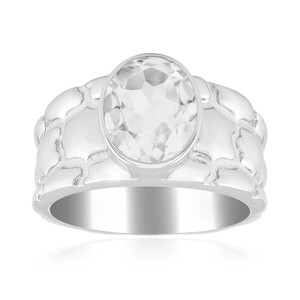 Weißer Quarz-Silberring (SAELOCANA)