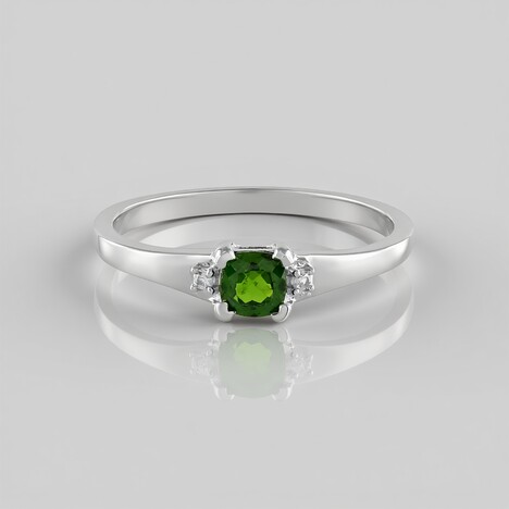 Anello in argento con Diopside Russo