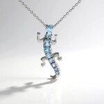 Collana in argento con Topazio Blu Cielo