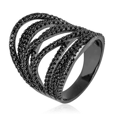 Schwarzer Spinell-Silberring