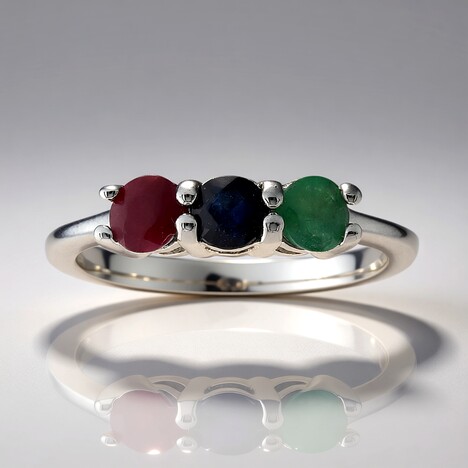 Anello in argento con Smeraldo Brasiliano