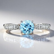Anello in oro con Apatite Blu (CIRARI)