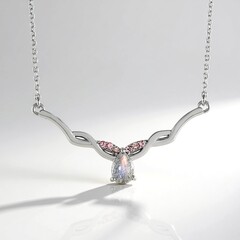 Collana in argento con Labradorite rosa Maniry