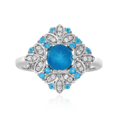 Anello in argento con Apatite Blu Neon