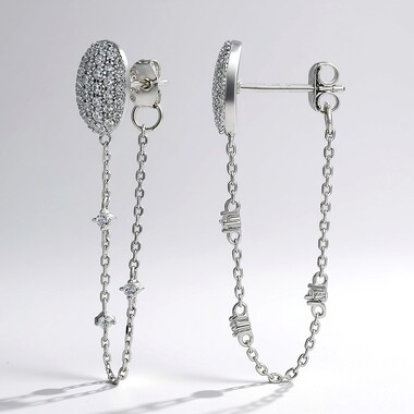 Pendientes en plata con Zircón (Adela Silber)
