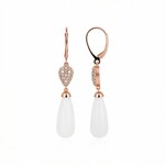 Weißer Mondstein-Goldohrringe (KM by Juwelo)