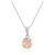 Peach Pastel Quartz Silver Necklace