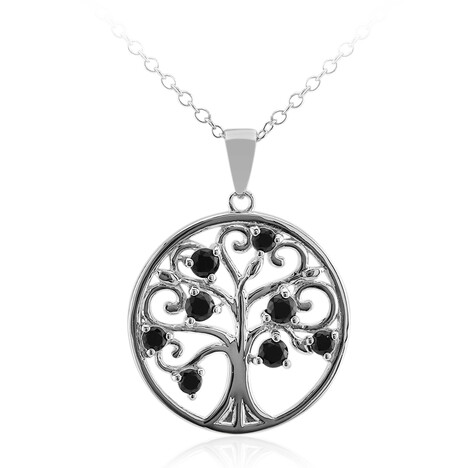 Schwarzer Spinell-Silberhalskette