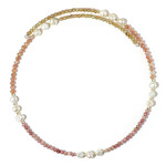 Collier ras du cou en acier et Perle blanche de culture d'eau douce (Riya)