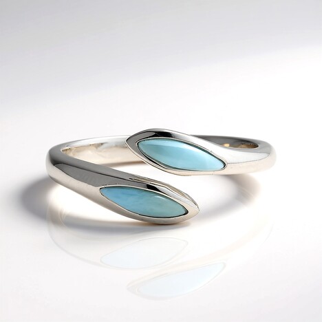 Bague en argent et Larimar