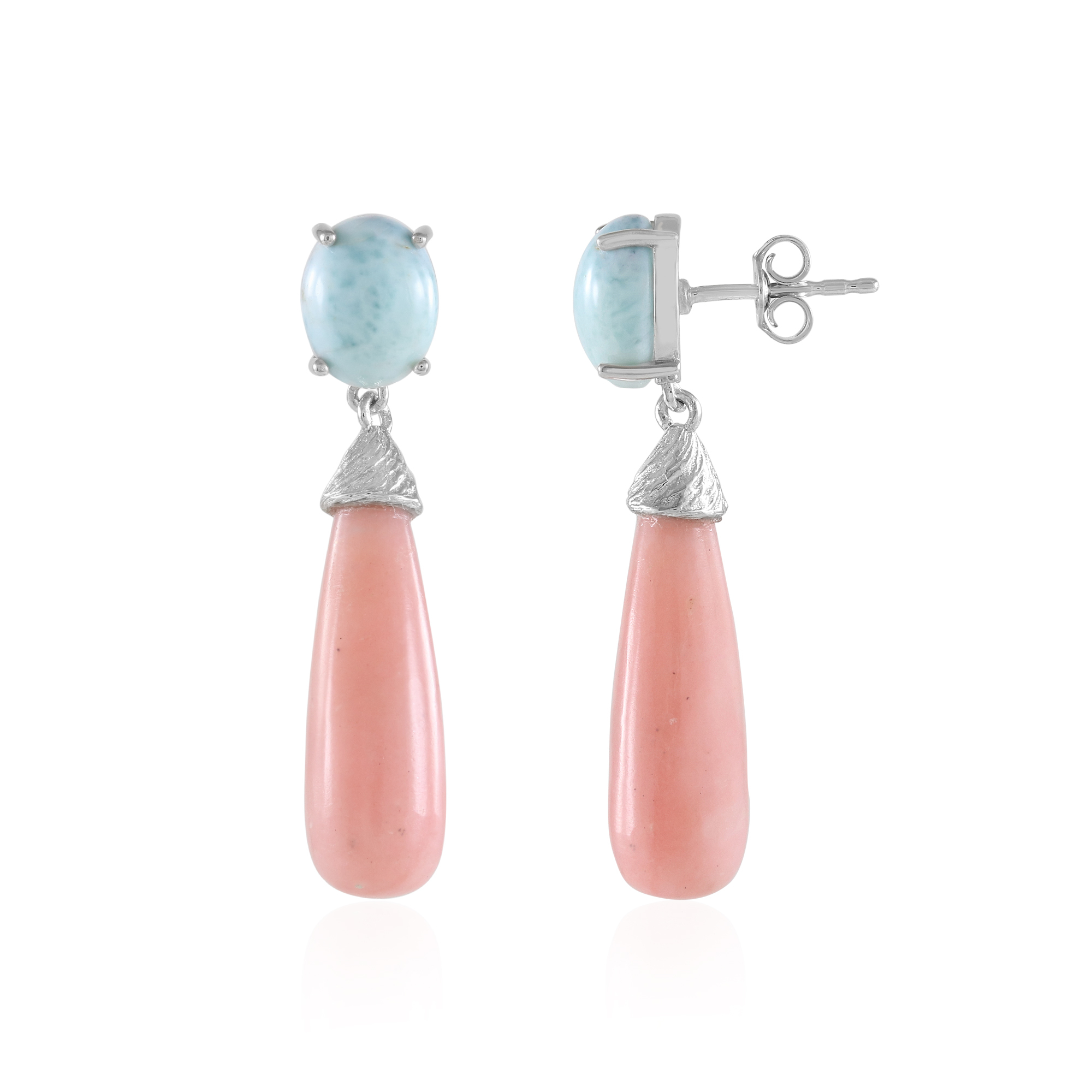 Orecchini A Stella Per Bambina In Argento Sterling 925 Con Smalto Rosa - 6 Mm