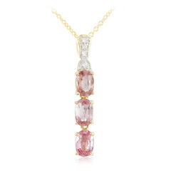 18K Unheated Padparadscha Sapphire Gold Necklace (AMAYANI)