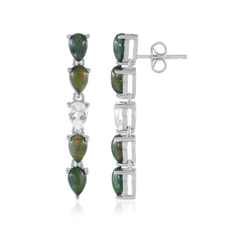 Zilveren oorbellen met Mezezo opalen