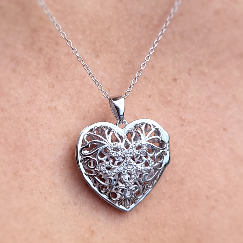 Zirkon-Silberhalskette