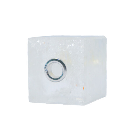 Zilveren hanger met een witte kwarts (MONOSONO COLLECTION)