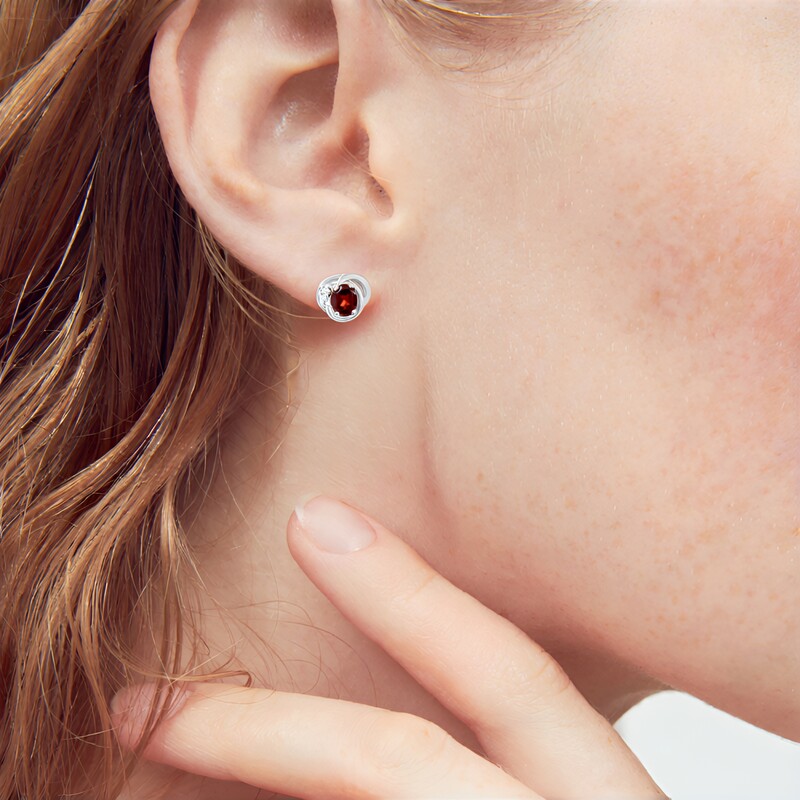 Mozambique Garnet Silver Earrings