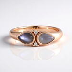 Bague en argent et Pierre de Lune blanche (KM by Juwelo)
