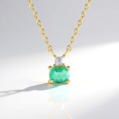 Collana in argento con Smeraldo Colombiano