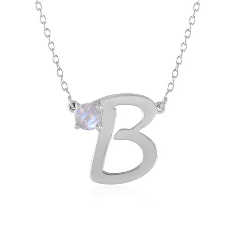 Regenbogen-Mondstein-Silbercollier