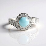 Anello in argento con Acquamarina Brasiliana (de Melo Essence)