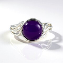 Anillo en plata con Ónix púrpura (de Melo)