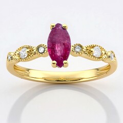 Anello in oro con Rubino Mozambico AAA