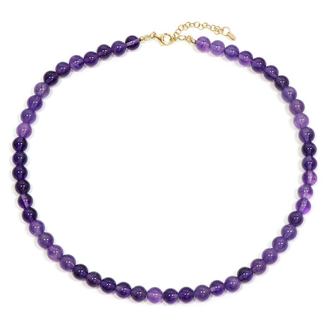 Zilveren halsketting met Zambia-amethisten