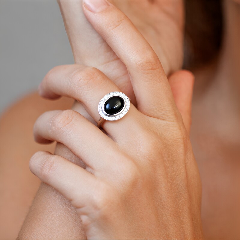 Anello in argento con Diopside Stellato d'India