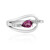 Magenta-Granat-Silberring