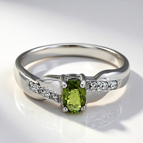 Anello placcato in platino con Tormalina Cuprian