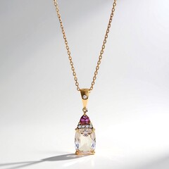 Collana in oro con Morganite AAA