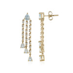 Himmelblauer Topas-Silberohrringe