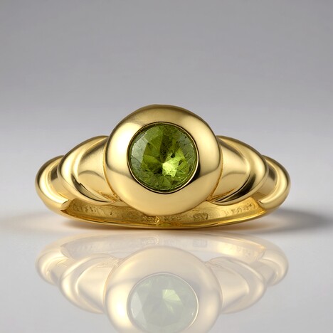 Anello in oro con Tormalina Verde (CUSTODANA)