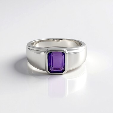 Anello in argento con Ametista Zambiana