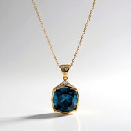Collana in oro con Topazio Blu Londra (CIRARI)