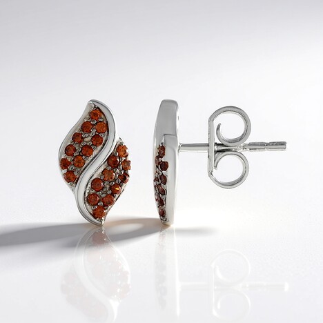 Orecchini in argento con Zircone Champagne