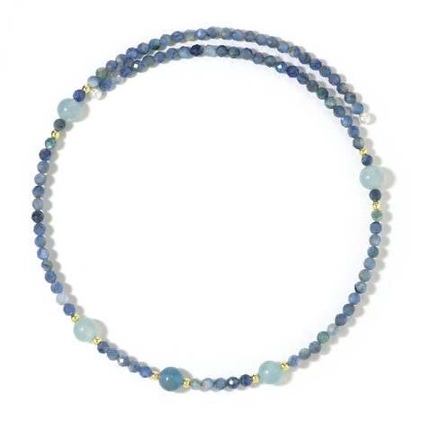 Stalen halsband met Nepal Kyanieten (Riya)