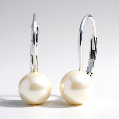 Orecchini in argento con Perla d'Acqua Dolce Bianca