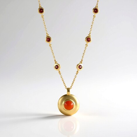 Collana in argento con Corniola (KM by Juwelo)