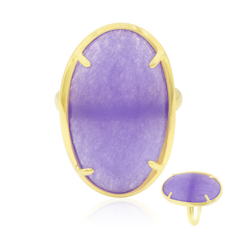 Zilveren ring met een lavendel jade