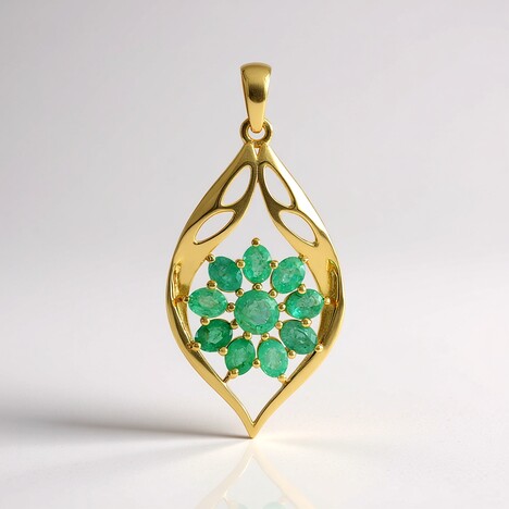 Ciondolo in argento con Smeraldo Colombiano (de Melo Essence)