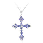 Tansanit-Silberhalskette