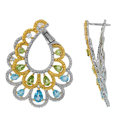 Orecchini in argento con Topazio Blu Svizzero (Dallas Prince Designs)