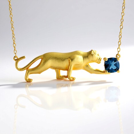 Collana in argento con Topazio Blu Londra (Gems en Vogue)