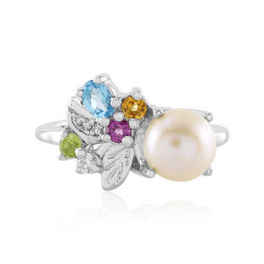 Anello in argento con Perla d'Acqua Dolce Bianca