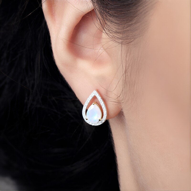 Welo-Opal-Goldohrringe