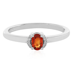 Abendroter Rubin-Silberring