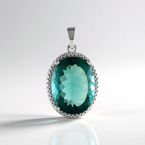 Ciondolo in argento con Fluorite Verde