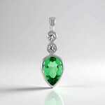 Ciondolo in argento con Quarzo Verde Smeraldo