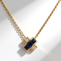 Collana in oro con Zaffiro Ceylon Blu (CIRARI)
